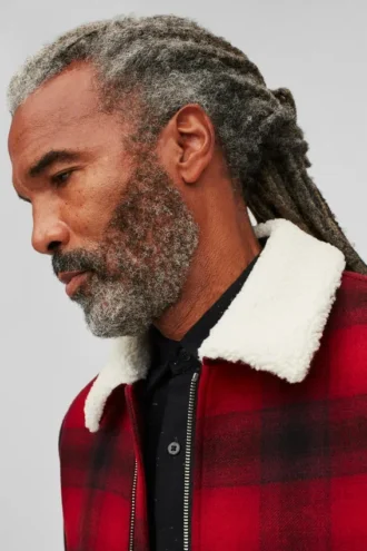 Bomber en laine à col Sherpa