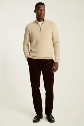 Cachemire et coton lavable, fermeture éclair quart de longueur