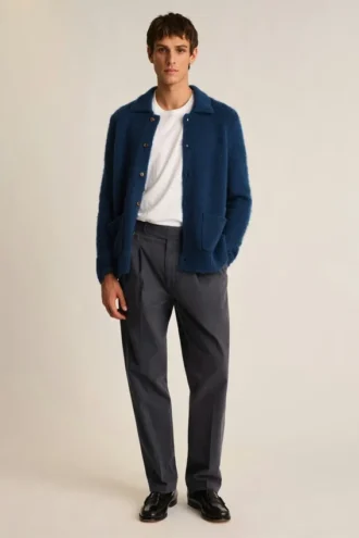 Cardigan brossé pour homme | Superposition légère et chaude