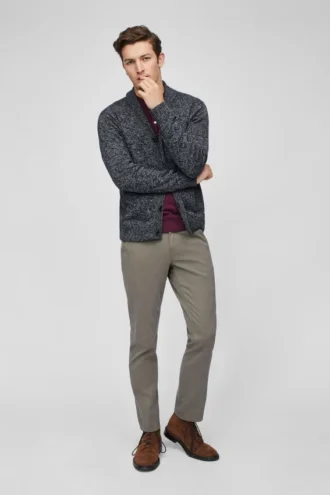 Cardigan châle en coton et cachemire