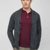 Cardigan châle en coton et cachemire