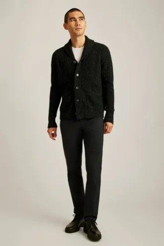 Cardigan à col châle en Donegal