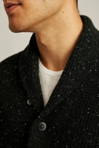 Cardigan à col châle en Donegal