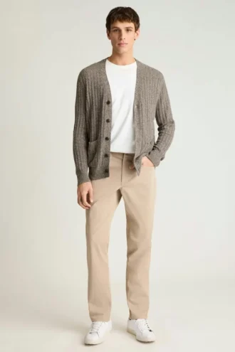 Cardigan en lin et coton italien pour homme