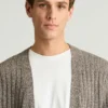 Cardigan en lin et coton italien pour homme
