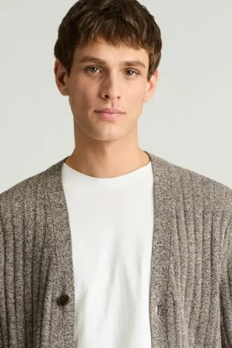 Cardigan en lin et coton italien pour homme