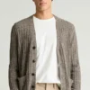 Cardigan en lin et coton italien pour homme