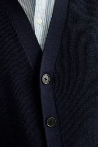 Cardigan hybride en laine mérinos