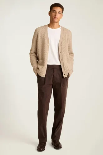 Cardigan à mailles torsadées pour homme par Bonobos | Mélange de mérinos, style traditionnel