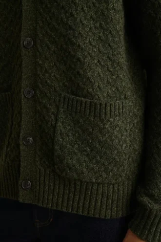 Cardigan à mailles torsadées pour homme par Bonobos | Mélange de mérinos, style traditionnel