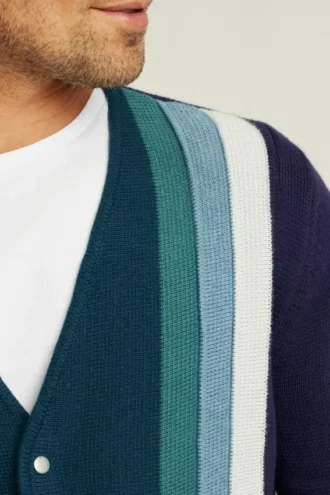 Cardigan rétro en coton et cachemire