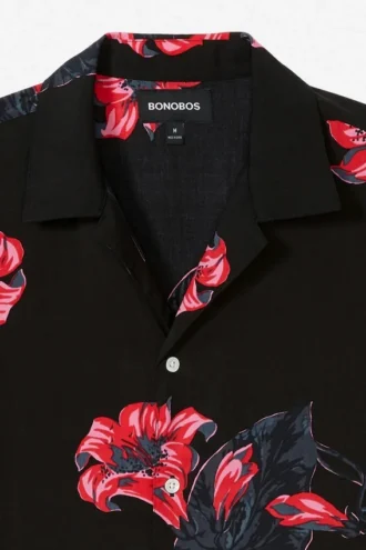 Chemise à col camp et coupe ample, grandes tailles