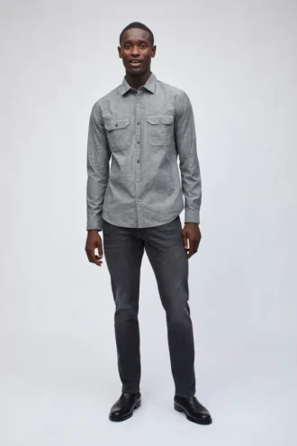 Chemise en chambray moucheté