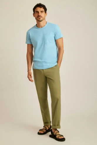 Chemise en jersey flammé teint en pièce et délavée au soleil