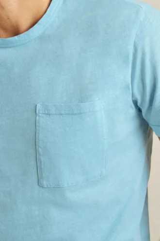 Chemise en jersey flammé teint en pièce et délavée au soleil