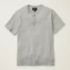 Chemise Henley à manches courtes en coton et chanvre, trois boutons