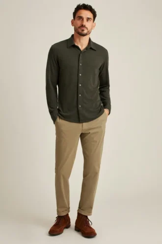 Chemise hybride en laine mérinos