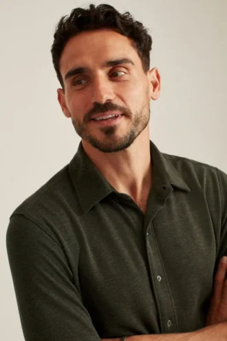 Chemise hybride en laine mérinos