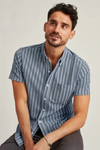 Chemise à manches courtes en tricot Oxford