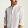Chemise popover en lin pour homme, à porter au quotidien