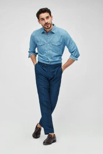 Chemise western en denim