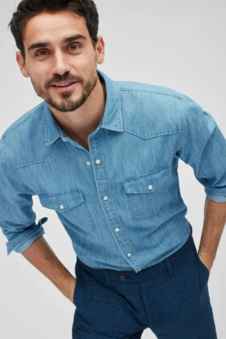 Chemise western en denim