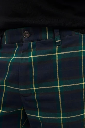 Chino extensible à motif tartan de Noël