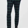 Chino extensible à motif tartan de Noël