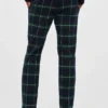 Chino extensible à motif tartan de Noël