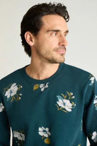 Col rond en molleton français brodé