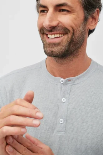 Henley léger en tissu gaufré