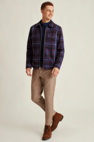 La veste-chemise en coton brossé