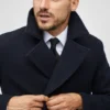 Manteau italien en laine à double boutonnage