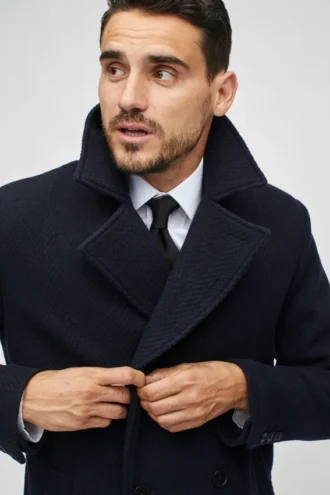 Manteau italien en laine à double boutonnage