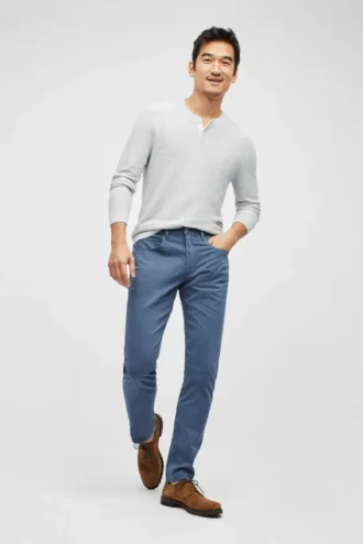 Pantalon 5 poches en coton italien adouci