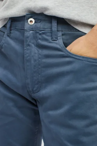 Pantalon 5 poches en coton italien adouci