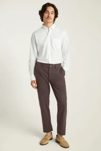 Pantalon chino en sergé brossé