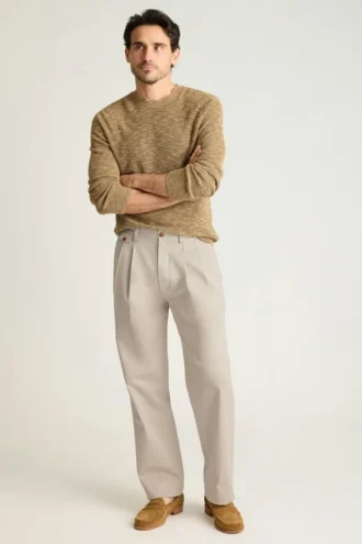Pantalon chino à plis pour homme de Bonobos | Coupe décontractée, style vintage
