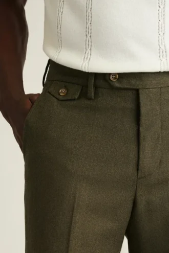 Pantalon de costume en laine brossée italienne Jetsetter