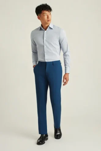 Pantalon de costume en laine stretch pour homme