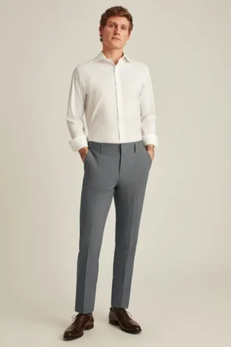 Pantalon de costume en laine stretch pour homme