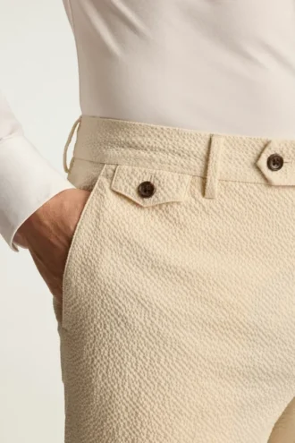 Pantalon de costume italien en seersucker Jetsetter