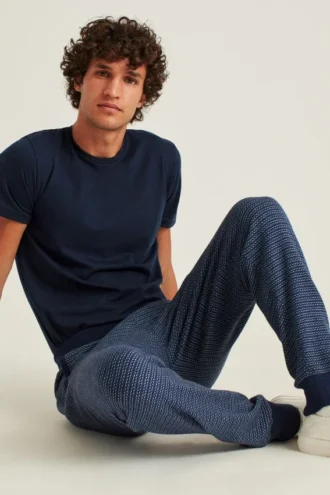 Pantalon de survêtement en coton et cachemire