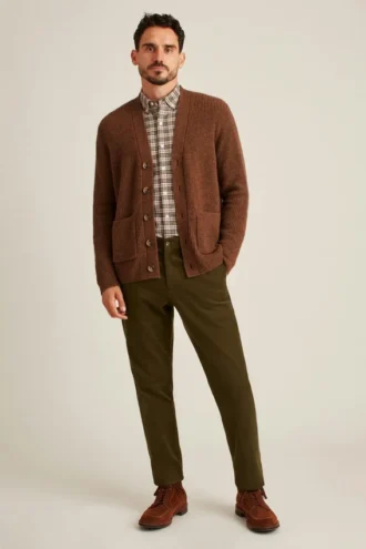 Pantalon de travail en coton italien suédé