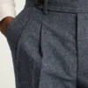 Pantalon en laine à plis | Pantalon en laine élégant au charme vintage