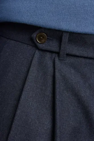 Pantalon en laine plissée italienne