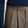 Pantalon en laine plissée italienne