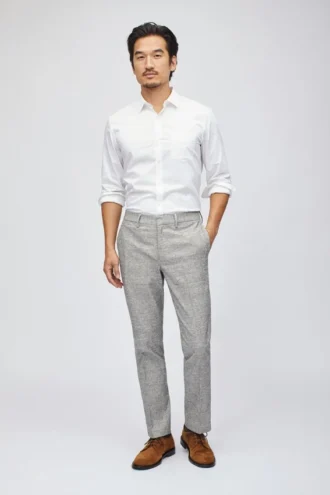 Pantalon extensible en fil teint en Italie