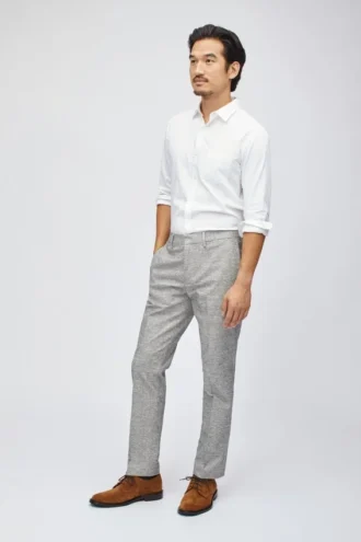 Pantalon extensible en fil teint en Italie