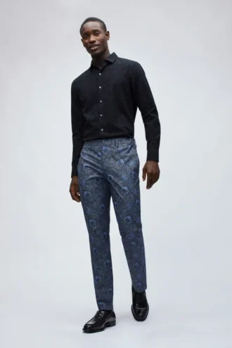 Pantalon stretch haut de gamme confectionné en tissu Liberty